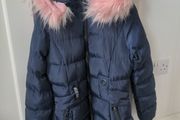 SS7 Girls long navy coat