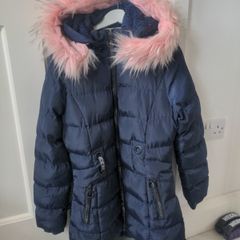 SS7 Girls long navy coat