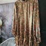 Zara shiny gold floral print dress, M, new Image 3