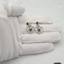 925 Sterling Silver & Garnet Textured Heart Stud Earrings Image 9