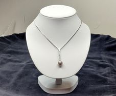Sterling Silver 925 Ball Drop Pendant Necklace - Italian Box Chain 56cm - 6.63g