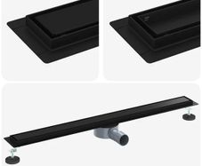 Shower Drain 2-in-1 with 360 Siphon Black 100 cm