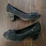 5th Avenue Block Heel Shoes Leather Black/Grey s.4/37 Image 6