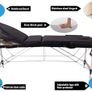 MASSIVE SALE Portable Massage Bed Table - 3-Section Aluminum Foldable Beauty Couch for Reiki Therapy Treatment Salon Healing - Metal Headrest Support/with Carry Bag Image 6