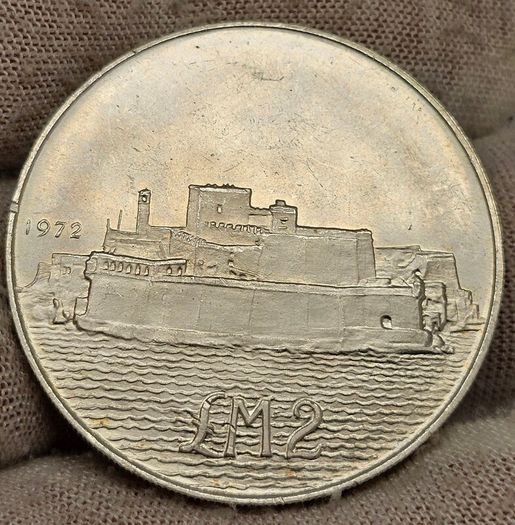 Malta 1972 Silver 2 Pounds Liri Beautiful Uncirculated