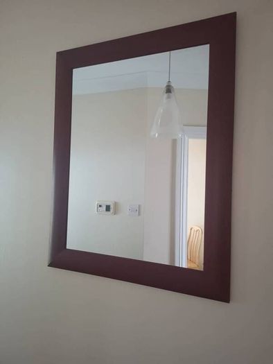 Mirror with wood surround