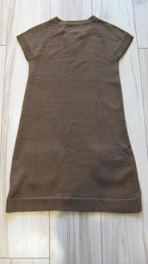 Zara ladies knit tan dress short sleeves size small