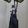 Vintage Tiffany Style Table Lamp Golf Bag Lamp Nightstand Stained Glass Bedside Lamp Image 9