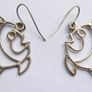 Vintage 925 Sterling Silver Fish Earrings Image 3