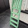 Vintage folding 4 step  painted solid wooden ladder Image 3