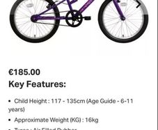 Apollo junior envy hybrid purple bike