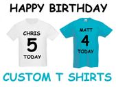 Personalised Custom Birthday Childrens Kids T Shirts