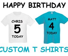 Personalised Custom Birthday Childrens Kids T Shirts
