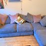 Grey corner couch incl. matching pouffe Image 3