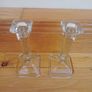 Vintage Glass Candle Holders Image 3