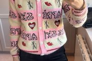 Gorgeous River Island Pink Nephthys Collab Apres Ski Print Cardigan