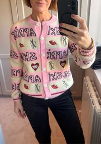 Gorgeous River Island Pink Nephthys Collab Apres Ski Print Cardigan