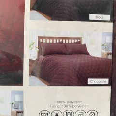 Quilted Bed Throwover Set Double