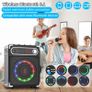 FREE EXPRESS SHIPPING Karaoke Machine with 2 Wireless Microphones, Bluetooth 5.1 Karaoke Speaker Bass/Treble Adjustment, PA System with Remote Control, LED Lights Supports TF Card, AUX, TWS, FM, REC for Party/Adults/Kids Image 2