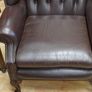 Pair of Vintage Leather Chesterfield Wingback Armchairs Image 5