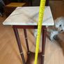 Plant pot table, wooden, marble top Image 4