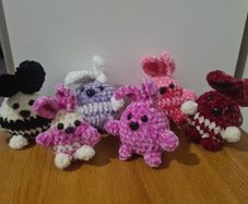 Handmade crochet bunnies in Cork City Center