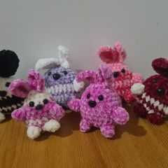 Handmade crochet bunnies in Cork City Center