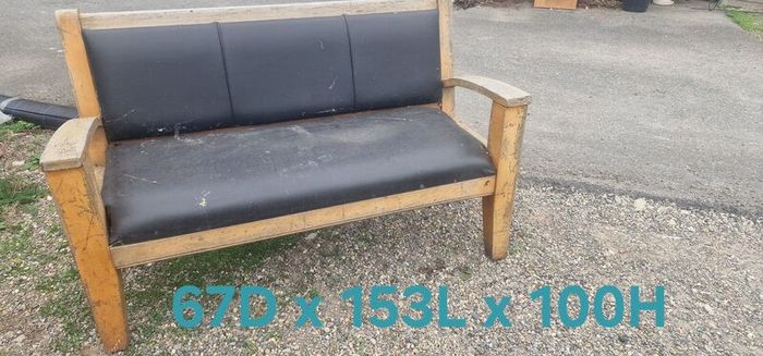 wooden and leatherette bench