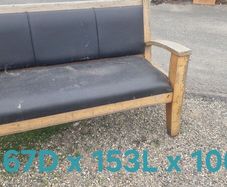 wooden and leatherette bench