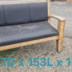 wooden and leatherette bench