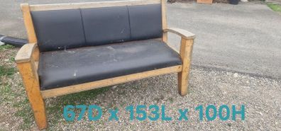 wooden and leatherette bench