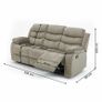 3 Seater Fabric Recliner Sofa  Grey Image 4