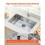 76cm Kitchen Sink Workstation, 304 Stainless Steel Undermount Sinks, Drop-In Single Bowl Farmhouse Basin with Accessories Image 3
