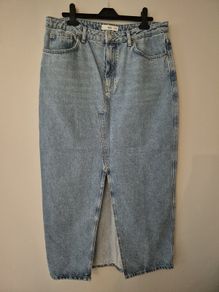 MANGO Denim Midi Skirt XL
