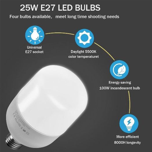 LED 25W 5500K E27 Photography Studio Bulb Lighting Daylight Lamp
