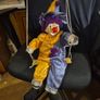 Rare Find: Vintage Porcelain Face Marionette Clown  on a Swing. Puppet Image 5