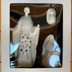 Three piece luxury porcelain LED Nativity Scene