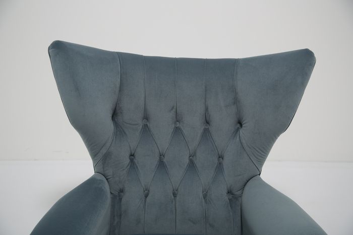 Vintage Blofeld 6250 Swivel & Rocking Lounge Chair in Blue Velvet by Paul Conti for G-Plan, 1960s