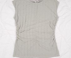 Marks & Spencer Sage Muted Green Textured Smocked Shirred Gathered Side Bodycon Sleeveless Top 14UK/42EU