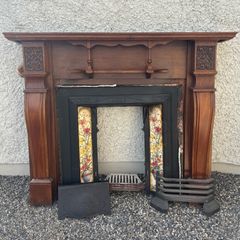 Fireplace Surround with Cast Iron Insert and Tiles