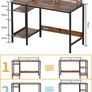 Computer Desk with Storage Shelves Study Gaming Desk for Small Spaces, Laptop Desk Rustic Writing Table for Home Office, Workstation with Large Monitor Stand (FREE SHIPPING) Image 6