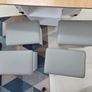 Modular and Wood Finished Dining Table with Stools Image 4
