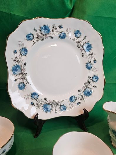 Vintage Arklow Bone China Blue Roses Tea Set | Fine Irish Porcelain with Gold Trim