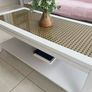 Painted coffee table with wicker effect top Image 3