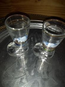 Pear Of Small Glass Bootes.