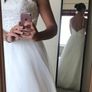 Wedding Dress: A-Line Ivory with Spaghetti Straps Image 3
