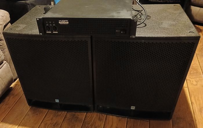 kme bass bins and kam power amp