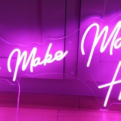 Man Cave XL Pink Neon Sign - It's Time To Make Magic Happen