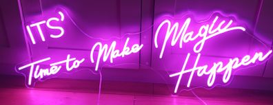Man Cave XL Pink Neon Sign - It's Time To Make Magic Happen