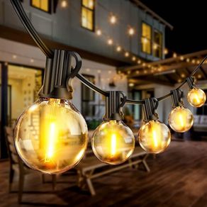 SUMMER SALE Outdoor String Lights Mains Powered - 100FT/30M G40 Garden Festoon Lights with 55+3 Shatterproof LED Bulbs Waterproof for Outside Patio Gazebo Pergola (FREE SHIPPING)